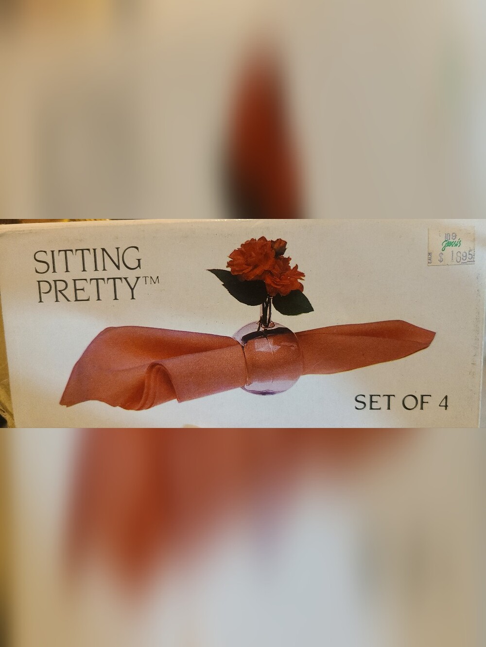 Vintage Sitting Pretty Hand Blown Glass Vase/Napkin Rings